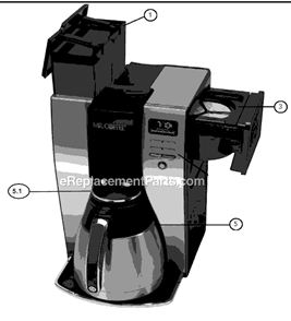 Part Location Diagram of 137035000000 Mr Coffee Thermal Carafe Assy